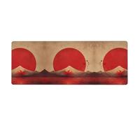 GGNKDL The Rising Sun Prints Gaming Mouse pad XXL Large Mouse Mat Long Extended Mouse Pad Desk Mat Non-Slip Rubber Mice Pads Stitched Edges Thin Pad 31.5 x 11.8 x 0.12 in