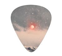 GGNKDL The Sun on a Snowy Day Prints Guitar plectrum 12 pieces with three thickness plectrum combinations suitable for bass and ukulele