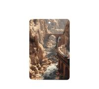 GGNKDL The train in the gorge prints 6-piece Rectangle car air freshener with hanging type car accessories