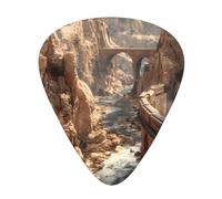 GGNKDL The train in the gorge Prints Guitar plectrum 12 pieces with three thickness plectrum combinations suitable for bass and ukulele