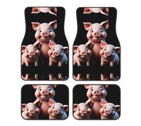 GGNKDL Three Cute Little Pigs Printing Car Floor mats with Anti Slip Front and Rear are Suitable for Cars, Trucks and SUV