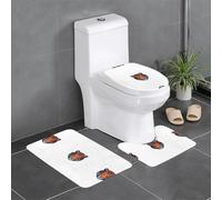 GGNKDL Tiger Head Pattern 3 Piece Bathroom Rugs Set - Non-Slip Bath Rug Set - Easy to Clean and Maintain - Moisture Blocking and Durable