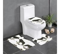 GGNKDL Timberwolf Silhouette Pattern 3 Piece Bathroom Rugs Set - Non-Slip Bath Rug Set - Easy to Clean and Maintain - Moisture Blocking and Durable