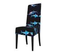 GGNKDL Tribal Shark Prints Restaurant Chair Covers are Detachable, Super Elastic, and Washable, Suitable for Kitchens