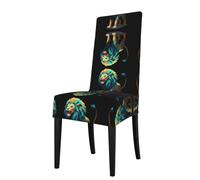 GGNKDL Tribal Style Lion Prints Restaurant Chair Covers are Detachable, Super Elastic, and Washable, Suitable for Kitchens