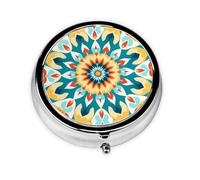 GGNKDL Trompe L'Oeil Prints Round Mini Pill Box with 3 compartments for Pill Storage and Portable Travel