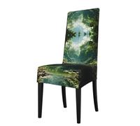 GGNKDL Tropical rain Forest Prints Restaurant Chair Covers are Detachable, Super Elastic, and Washable, Suitable for Kitchens