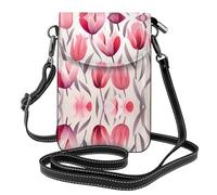 GGNKDL Tulip Illustration printing Crossbody bag, mobile phone bag, women's small wallet, a practical gift suitable for going out, exercising, and shopping