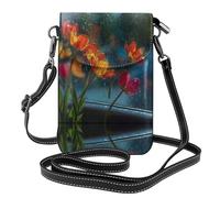 GGNKDL Tulips in the car window printing Crossbody bag, mobile phone bag, women's small wallet, a practical gift suitable for going out, exercising, and shopping