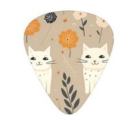 GGNKDL Two funny cats Prints Guitar plectrum 12 pieces with three thickness plectrum combinations suitable for bass and ukulele