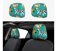 GGNKDL Two-Headed Zebra Prints 2-Pack car headrest Cover dustproof car Accessory Protective Cover