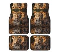 GGNKDL Two Leopard Brothers Printing Car Floor mats with Anti Slip Front and Rear are Suitable for Cars, Trucks and SUV