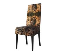 GGNKDL Two Leopard Brothers Prints Restaurant Chair Covers are Detachable, Super Elastic, and Washable, Suitable for Kitchens