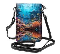 GGNKDL Undersea flora and fauna printing Crossbody bag, mobile phone bag, women's small wallet, a practical gift suitable for going out, exercising, and shopping