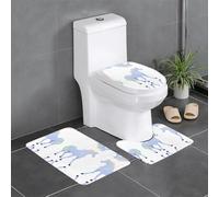 GGNKDL Unicorn Silhouette Pattern 3 Piece Bathroom Rugs Set - Non-Slip Bath Rug Set - Easy to Clean and Maintain - Moisture Blocking and Durable