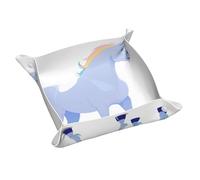 Ggnkdl Unicorn Silhouette Prints Leather Storage Tray Small Quality PVC Double-Sided Leather Tray for Convenient Storage and Organization