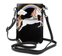 GGNKDL Unicorns across the rainbow printing Crossbody bag, mobile phone bag, women's small wallet, a practical gift suitable for going out, exercising, and shopping