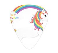 GGNKDL Unicorns across the rainbow Prints Guitar plectrum 12 pieces with three thickness plectrum combinations suitable for bass and ukulele