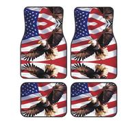 GGNKDL USA Patriotic Eagle with American Flag Printing Car Floor mats with Anti Slip Front and Rear are Suitable for Cars, Trucks and SUV