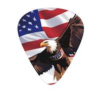 GGNKDL USA Patriotic Eagle with American Flag Prints Guitar plectrum 12 pieces with three thickness plectrum combinations suitable for bass and ukulele