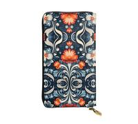GGNKDL Vintage Decorative Tattoos printing Women's leather long handheld wallet large capacity credit card zipper bag
