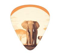 GGNKDL Walking Elephants Prints Guitar plectrum 12 pieces with three thickness plectrum combinations suitable for bass and ukulele