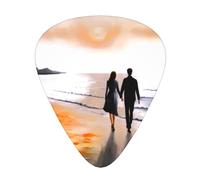 GGNKDL Walking in the sunset with hands Prints Guitar plectrum 12 pieces with three thickness plectrum combinations suitable for bass and ukulele