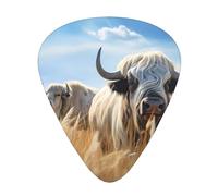 GGNKDL Walking Yak Prints Guitar plectrum 12 pieces with three thickness plectrum combinations suitable for bass and ukulele