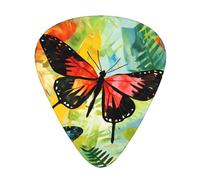GGNKDL watercolor butterfly Prints Guitar plectrum 12 pieces with three thickness plectrum combinations suitable for bass and ukulele