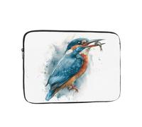 GGNKDL Watercolor Kingfisher with Prey Pattern Shockproof Portable Laptop Sleeve Bag 12 inch for Men Women Business Travel, Office Daily Use