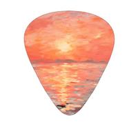 GGNKDL Watercolor Sunset Prints Guitar plectrum 12 pieces with three thickness plectrum combinations suitable for bass and ukulele