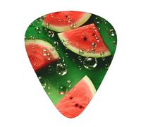 GGNKDL Watermelon cut into cubes Prints Guitar plectrum 12 pieces with three thickness plectrum combinations suitable for bass and ukulele