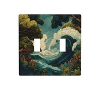 GGNKDL Waves hitting the forest printing Switch cover decorative wall panel suitable for residential and commercial areas 4.5x4.5 In