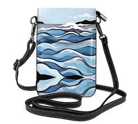 GGNKDL Waves lapping at the rocks printing Crossbody bag, mobile phone bag, women's small wallet, a practical gift suitable for going out, exercising, and shopping