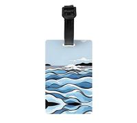 GGNKDL Waves Lapping at The Rocks Prints Luggage Tags and Travel Bag Tags are Suitable for Both Men and Women to Prevent Luggage