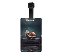GGNKDL Weightlifting Snails Prints Luggage Tags and Travel Bag Tags are Suitable for Both Men and Women to Prevent Luggage