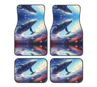 GGNKDL Whales Swimming Under The sea Printing Car Floor mats with Anti Slip Front and Rear are Suitable for Cars, Trucks and SUV