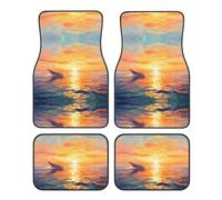 GGNKDL Whale's Tail Printing Car Floor mats with Anti Slip Front and Rear are Suitable for Cars, Trucks and SUV