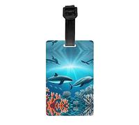 GGNKDL Whales Under The sea Prints Luggage Tags and Travel Bag Tags are Suitable for Both Men and Women to Prevent Luggage