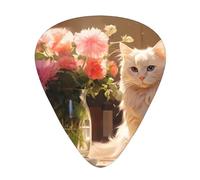 GGNKDL White cat with blue eyes Prints Guitar plectrum 12 pieces with three thickness plectrum combinations suitable for bass and ukulele