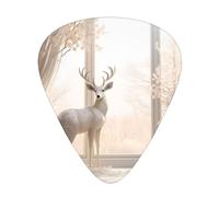 GGNKDL White deer in the jungle Prints Guitar plectrum 12 pieces with three thickness plectrum combinations suitable for bass and ukulele