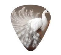 GGNKDL White peacock with open screen Prints Guitar plectrum 12 pieces with three thickness plectrum combinations suitable for bass and ukulele