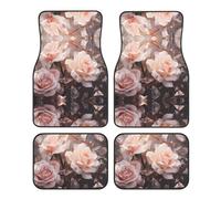 GGNKDL White Roses Printing Car Floor mats with Anti Slip Front and Rear are Suitable for Cars, Trucks and SUV