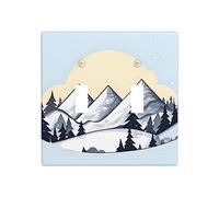 GGNKDL White Snowy Mountains printing Switch cover decorative wall panel suitable for residential and commercial areas 4.5x4.5 In