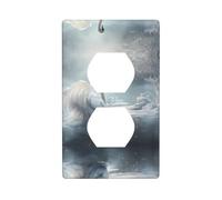GGNKDL White swan on ice printing Dual socket wall panel household power cover durable for decorative sockets and switches