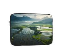GGNKDL Wide Rice Fields Pattern Shockproof Portable Laptop Sleeve Bag 15 inch for Men Women Business Travel, Office Daily Use