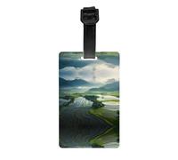 GGNKDL Wide Rice Fields Prints Luggage Tags and Travel Bag Tags are Suitable for Both Men and Women to Prevent Luggage
