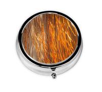 GGNKDL Willow Branches in The Sun Prints Round Mini Pill Box with 3 compartments for Pill Storage and Portable Travel