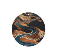 GGNKDL winding mountain road prints 6-piece Round Shape car air freshener with hanging type car accessories