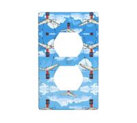 GGNKDL Wings in the sky printing Dual socket wall panel household power cover durable for decorative sockets and switches